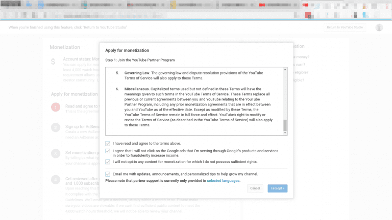cara daftar adsense youtube
