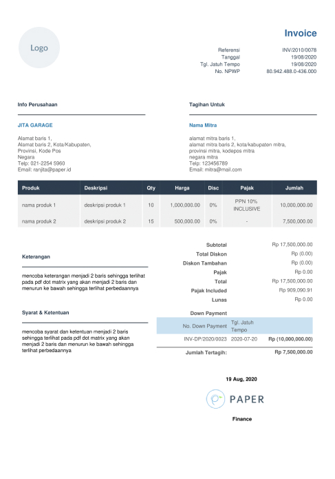 cara membuat invoice freelancer