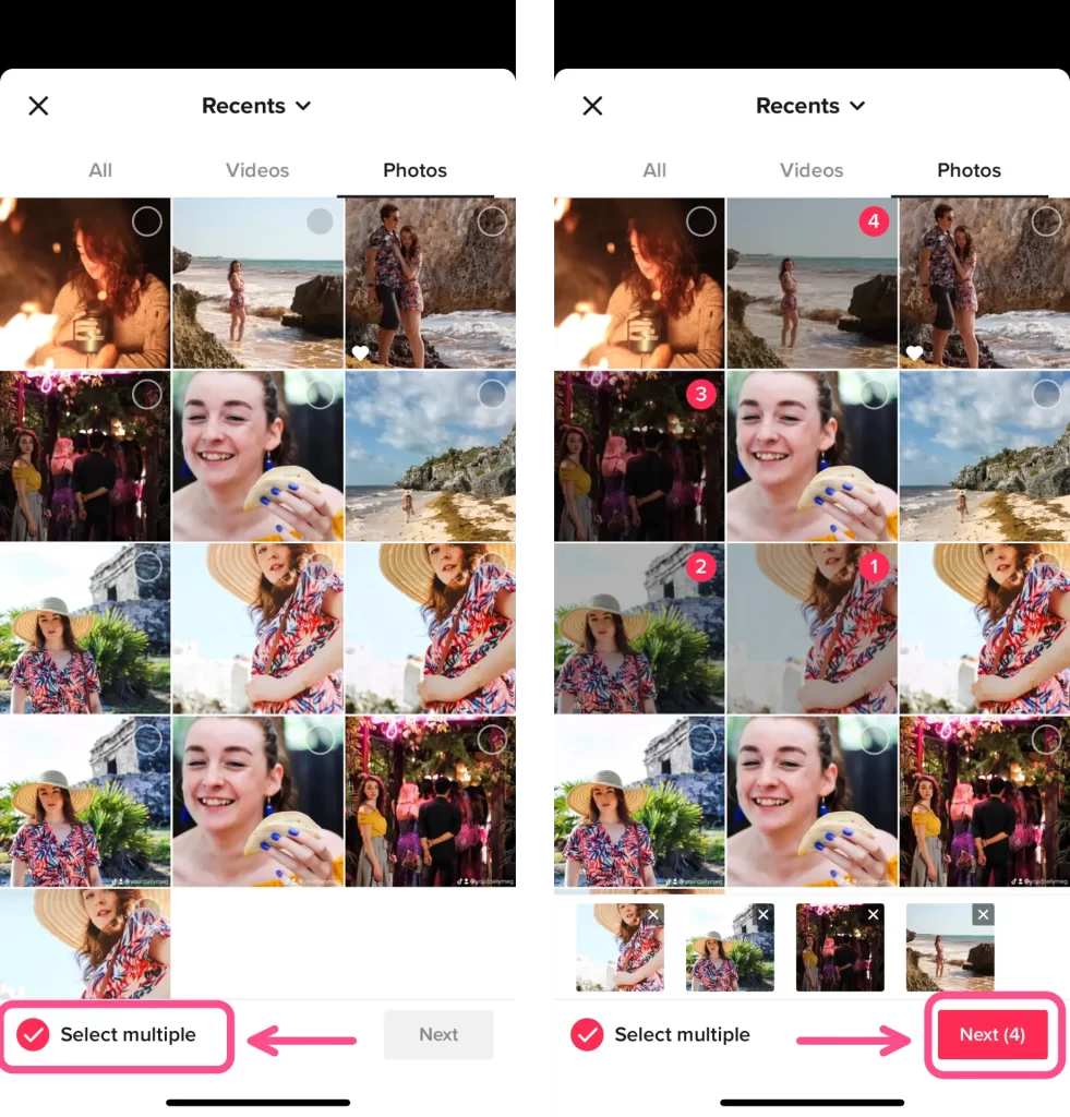 cara buat postingan foto slide di tiktok