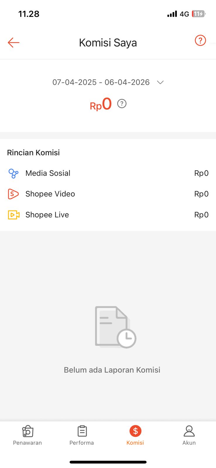 dahsboard komisi shopee affiliate