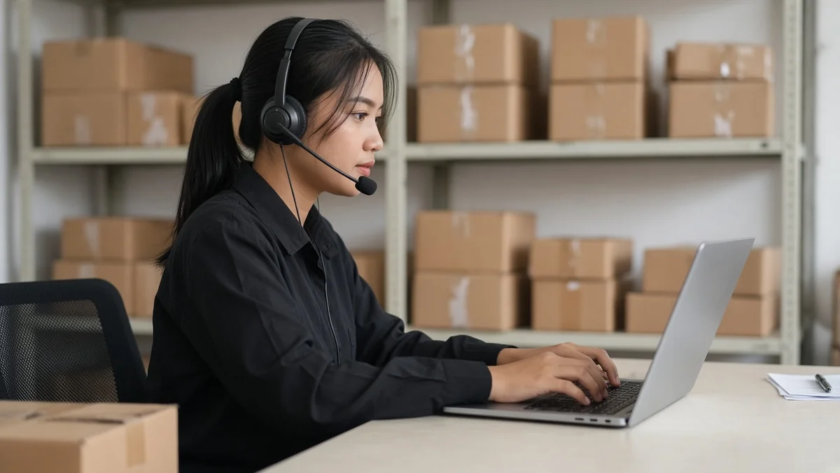 Admin toko online membalas chat pelanggan setelah kirim pesan lewat aplikasi WA blast